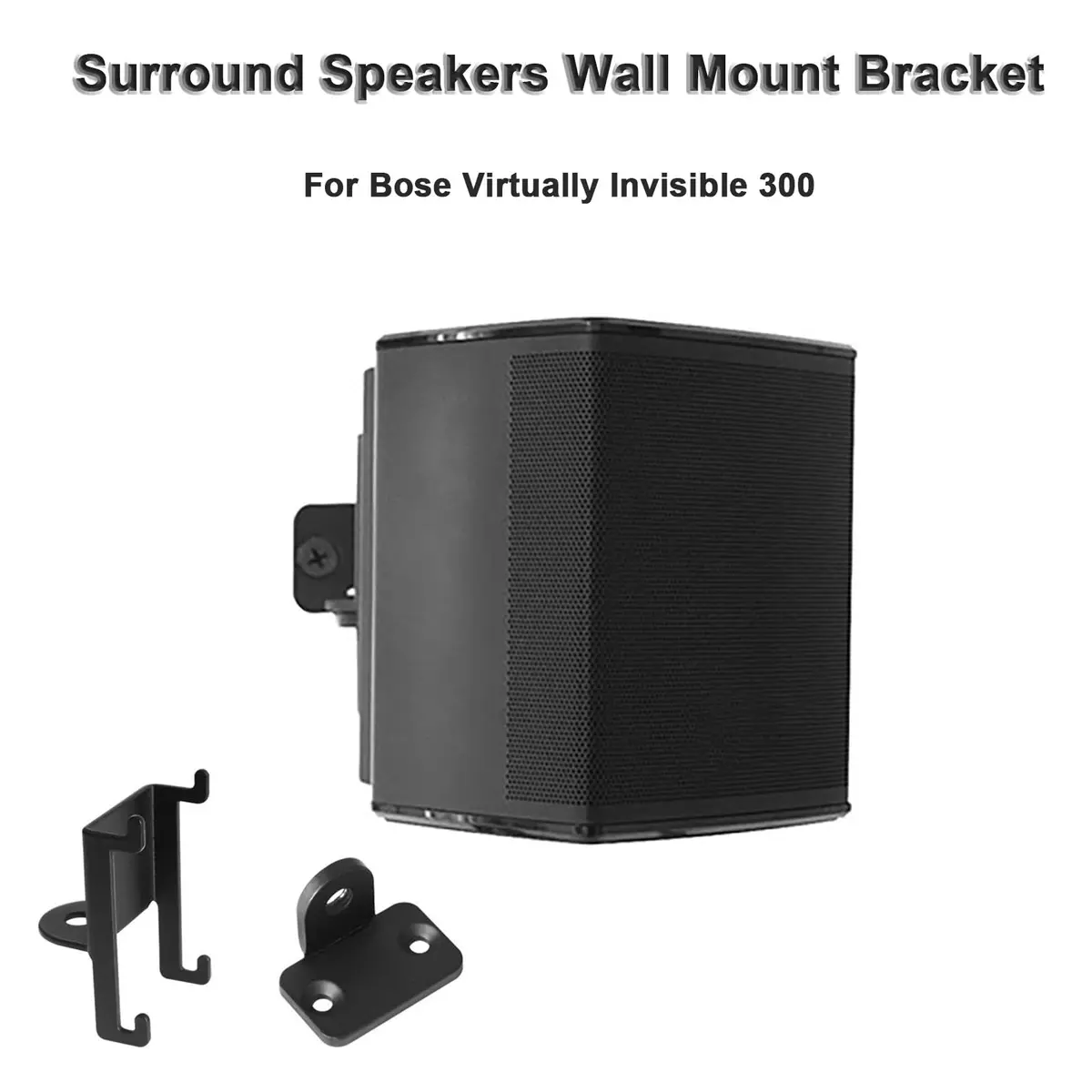 EUGOOCX 2 Pack Wall Mount Brackets for Bose Virtually Invisible 300 Wireless Surround Speakers, Black | Adjustable Metal Mounts - view 2