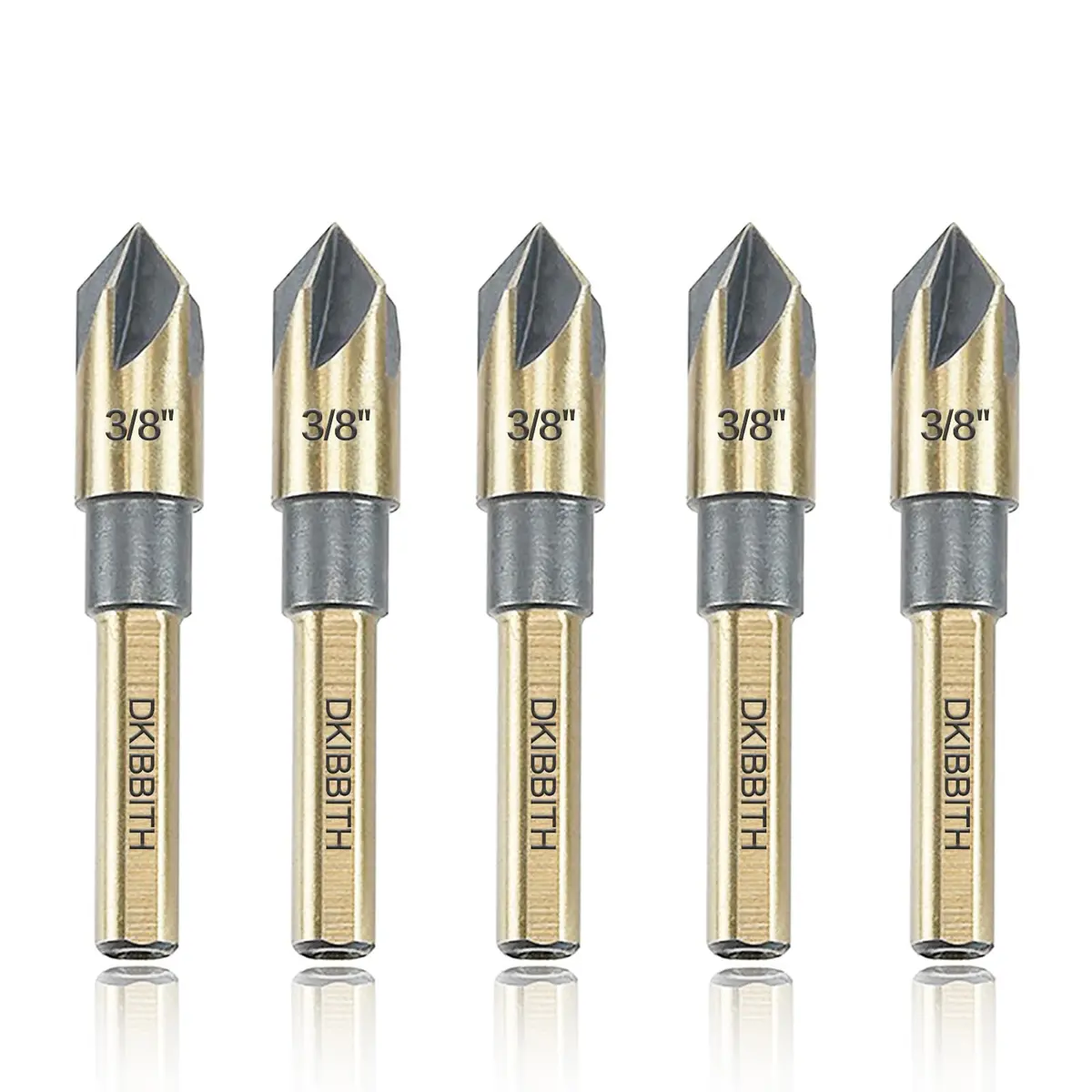 DKIBBITH Countersink Drill Bit Set 3/8" | Precise 82° High-Speed Steel Bits for Wood, Metal & Plastic - main product image