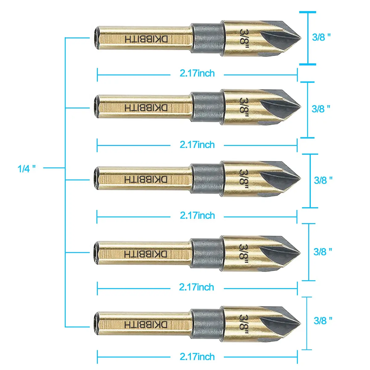DKIBBITH Countersink Drill Bit Set 3/8" | Precise 82° High-Speed Steel Bits for Wood, Metal & Plastic - view 2