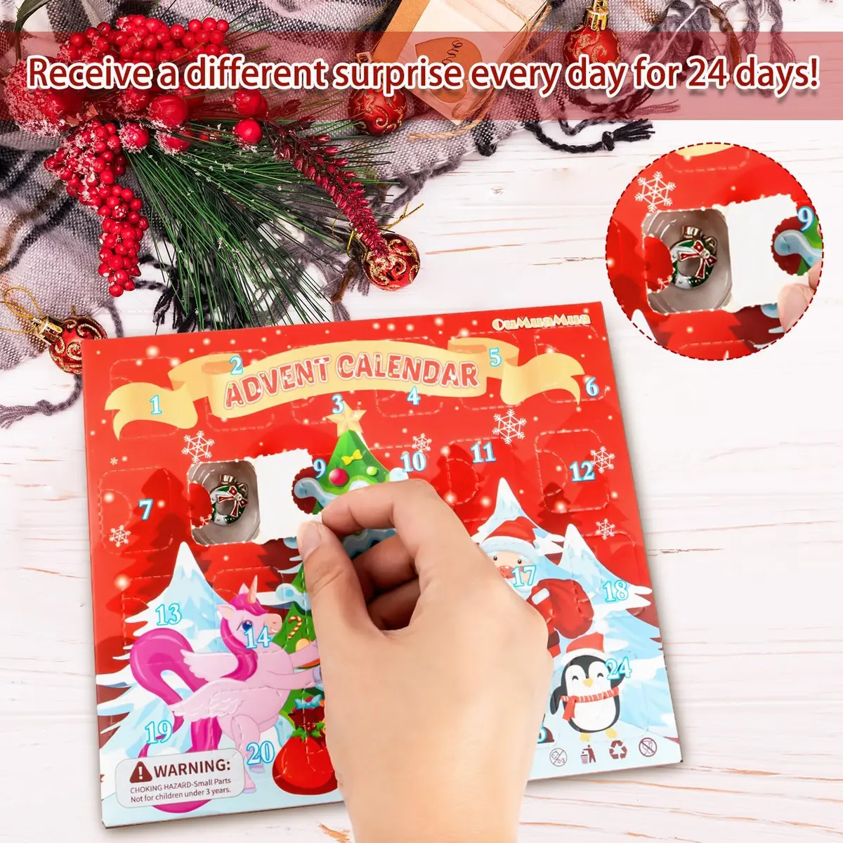 OuMuaMua Christmas Bracelets Advent Calendar 2026 | Kids & Adults Holiday Jewelry - view 4