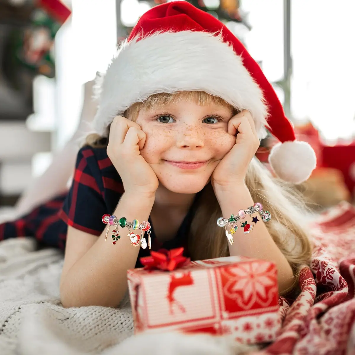 OuMuaMua Christmas Bracelets Advent Calendar 2026 | Kids & Adults Holiday Jewelry - view 3