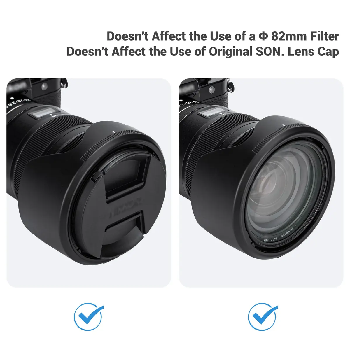 JJC HB-87 Reversible Lens Hood for Nikon NIKKOR Z 24-70mm f2.8 S Lens | 82mm Filter Compatible - view 5