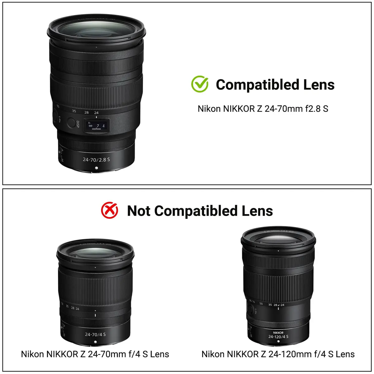 JJC HB-87 Reversible Lens Hood for Nikon NIKKOR Z 24-70mm f2.8 S Lens | 82mm Filter Compatible - view 2