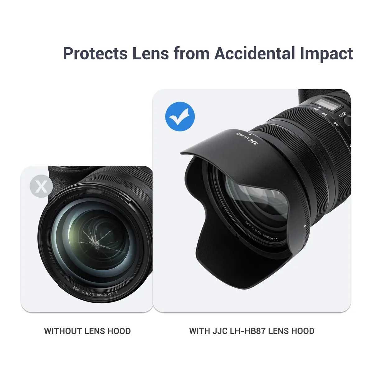 JJC HB-87 Reversible Lens Hood for Nikon NIKKOR Z 24-70mm f2.8 S Lens | 82mm Filter Compatible - view 4