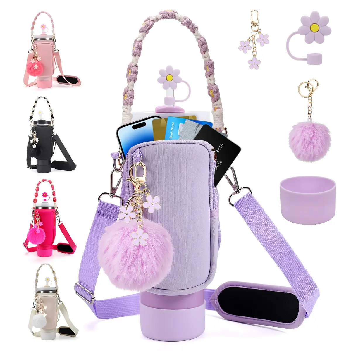 3tyto Purple 40oz Tumbler Accessories Set with Strap & Boot | Authentic USA Import - main product image