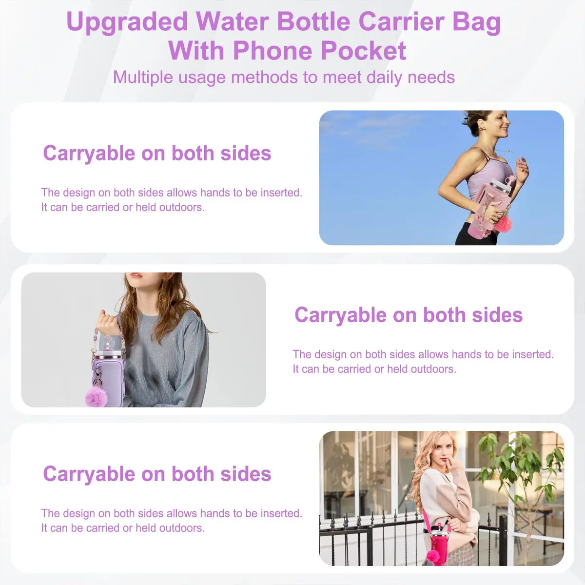 3tyto Purple 40oz Tumbler Accessories Set with Strap & Boot | Authentic USA Import - view 3