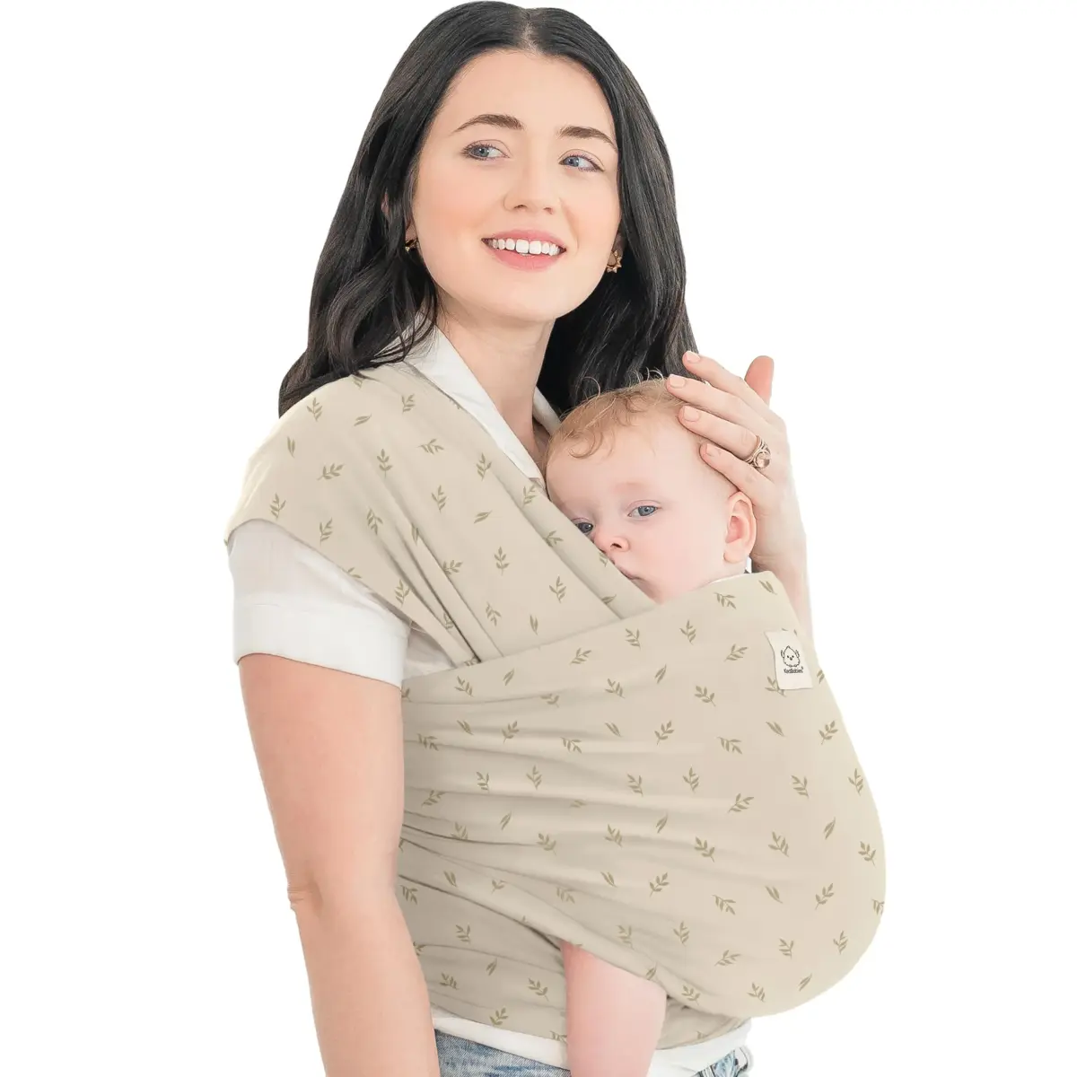 KeaBabies Original Baby Wrap Carrier (Leafy) - 514cm x 55cm | IHDI Certified for Healthy Hip Development - main product image