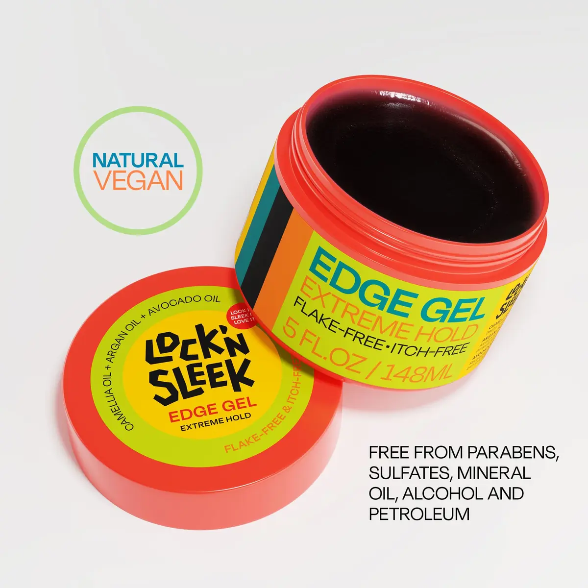 LOCK'N SLEEK Edge Control Gel Extreme Hold No Flake 5oz | Tames Frizz & Edges, All-Day Control - view 2