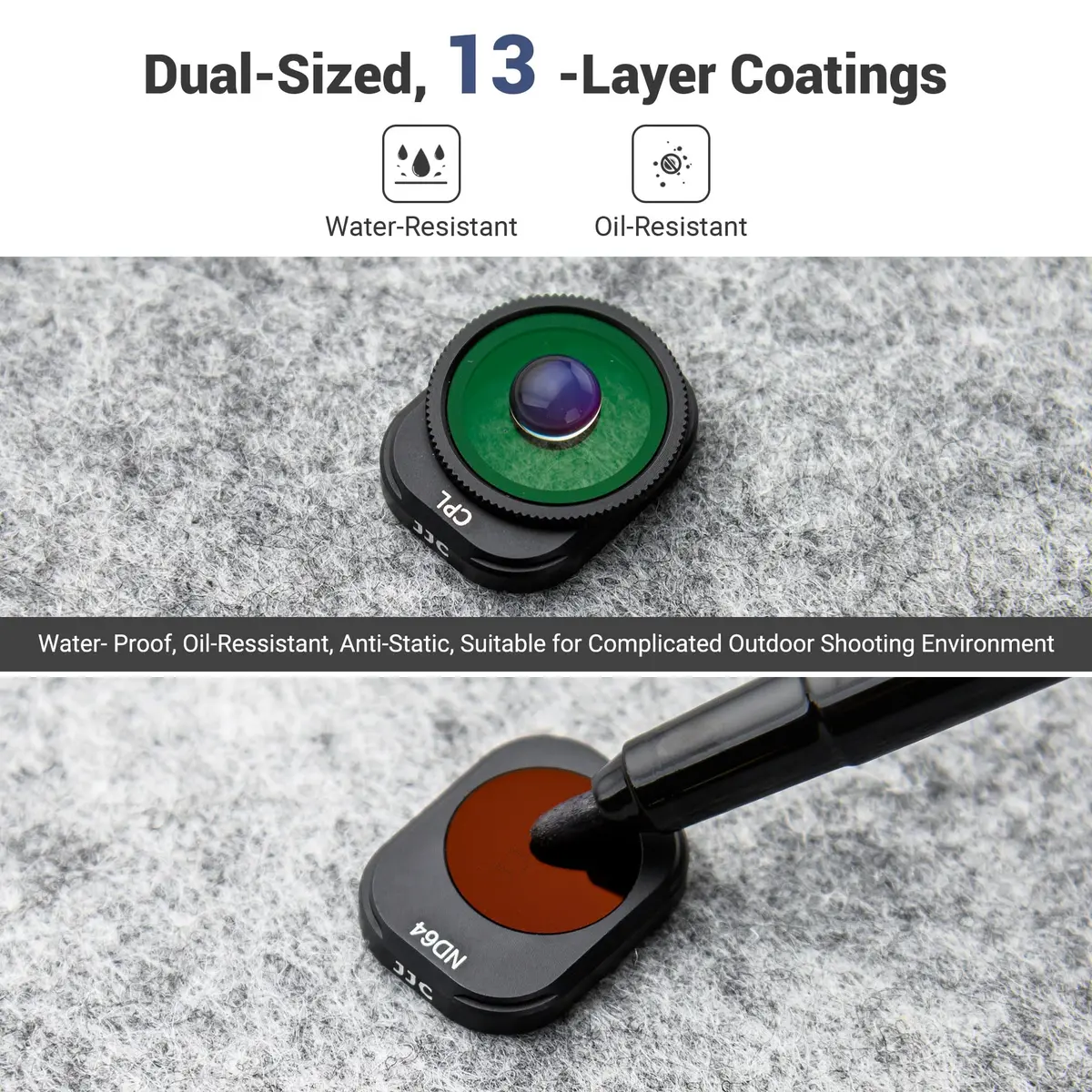 JJC Mini 4 Pro ND Filters 6 Pack Multi-Coated ND8/ND16/ND32/ND64/ND256/CPL Lightweight Aluminum - view 7
