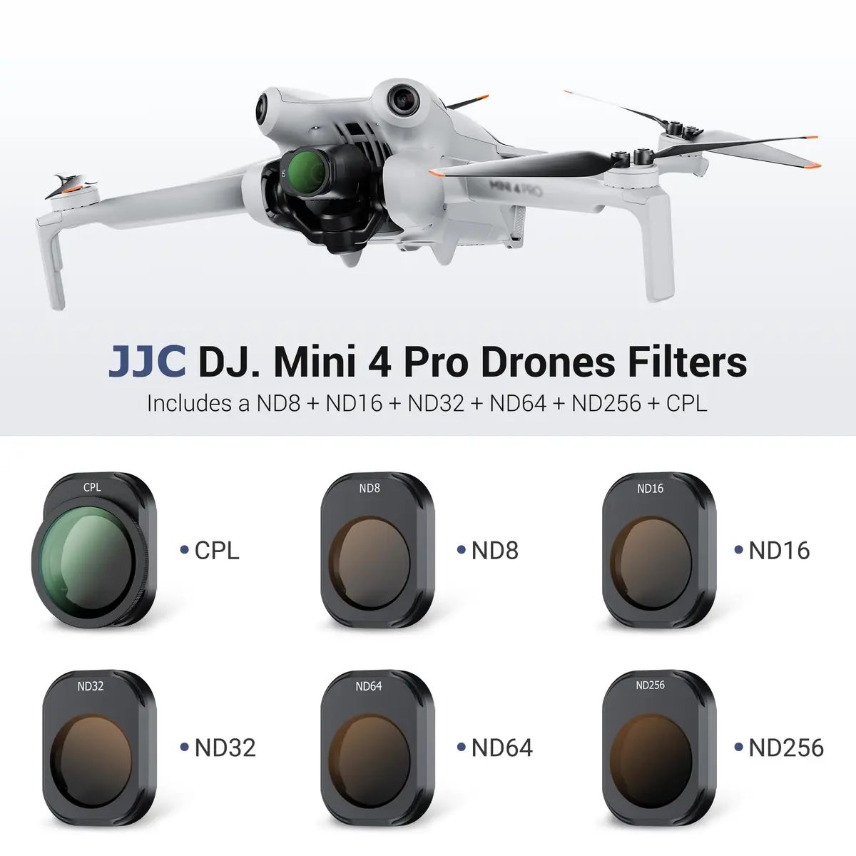 JJC Mini 4 Pro ND Filters 6 Pack Multi-Coated ND8/ND16/ND32/ND64/ND256/CPL Lightweight Aluminum - view 2