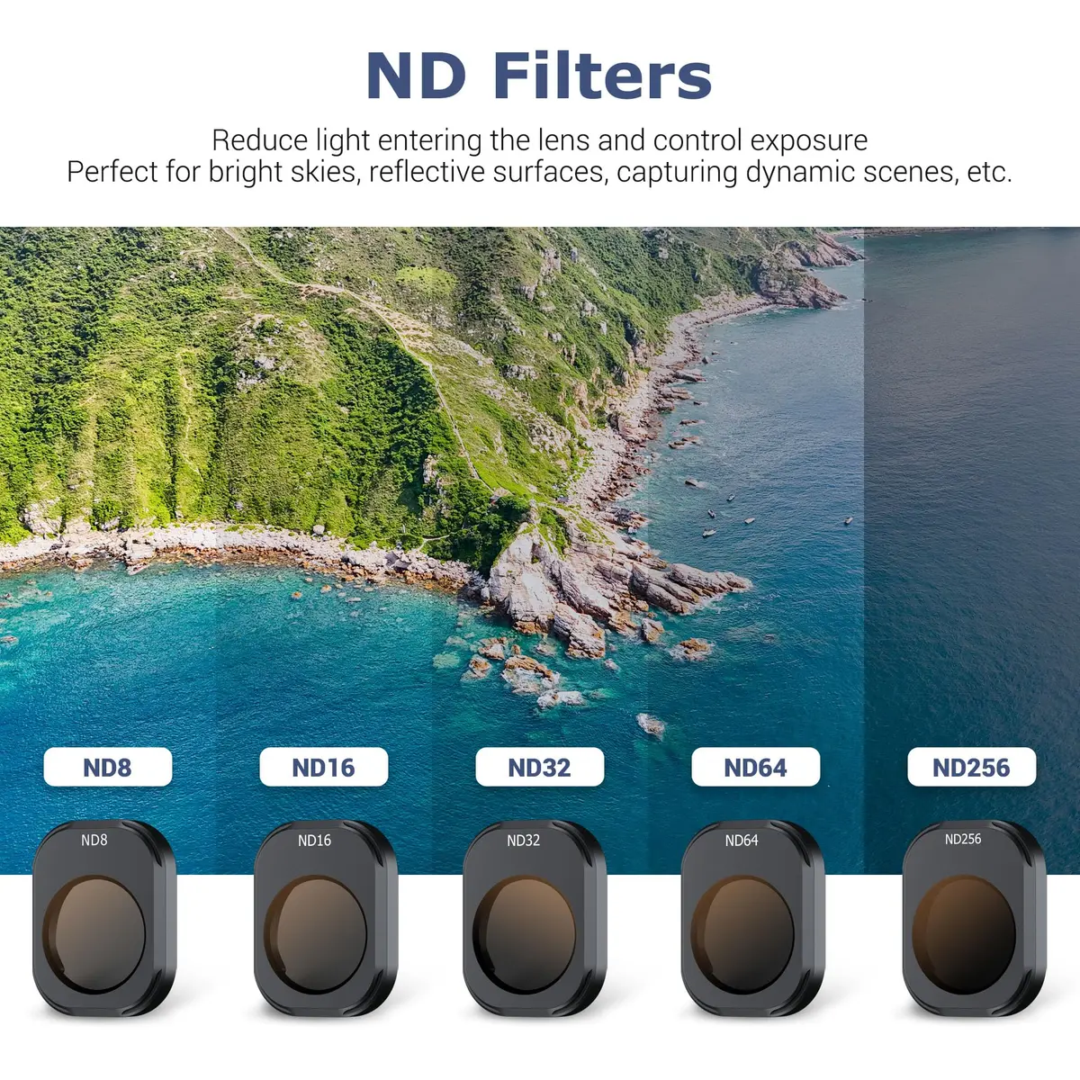 JJC Mini 4 Pro ND Filters 6 Pack Multi-Coated ND8/ND16/ND32/ND64/ND256/CPL Lightweight Aluminum - view 3