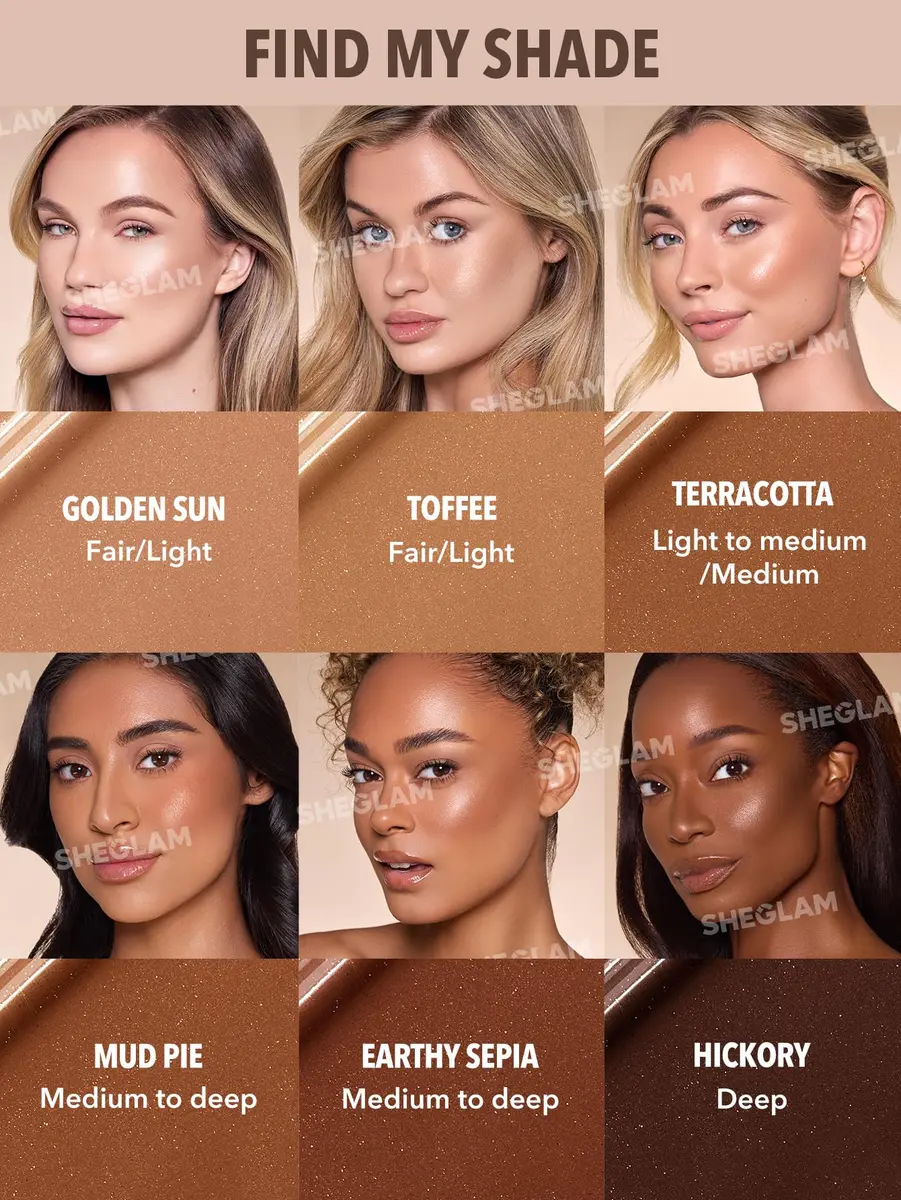 SHEGLAM Sun Beam Shimmer Liquid Bronzer-Terracotta | Long-Lasting Sun-Kissed Glow for All Skin Types - view 4