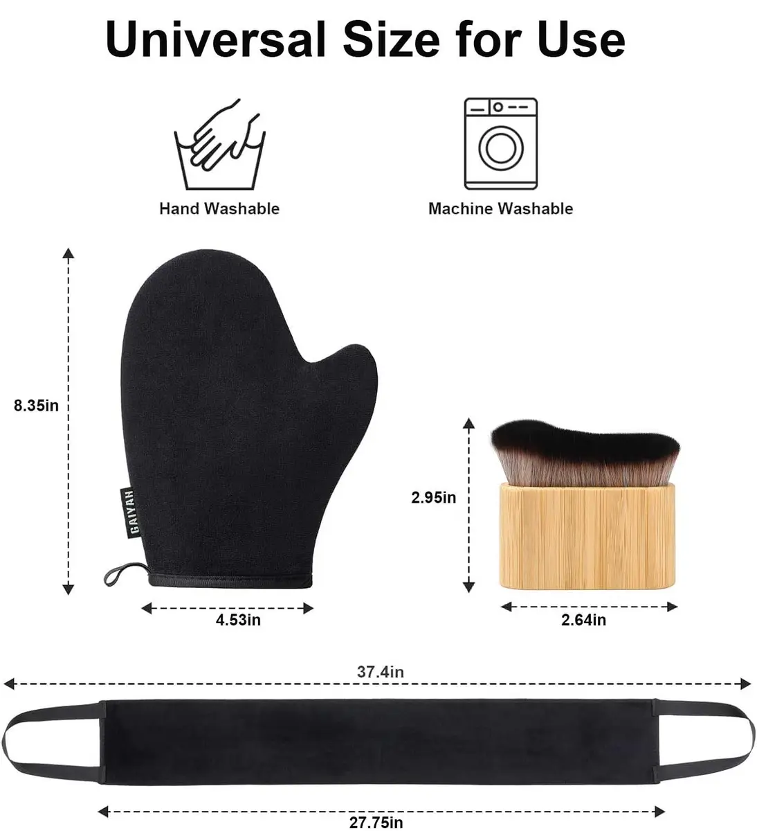 G GAIYAH 3 in 1 Self Tanning Mitts Kit | Double-sided, Waterproof, Reusable for Even Tan - view 6