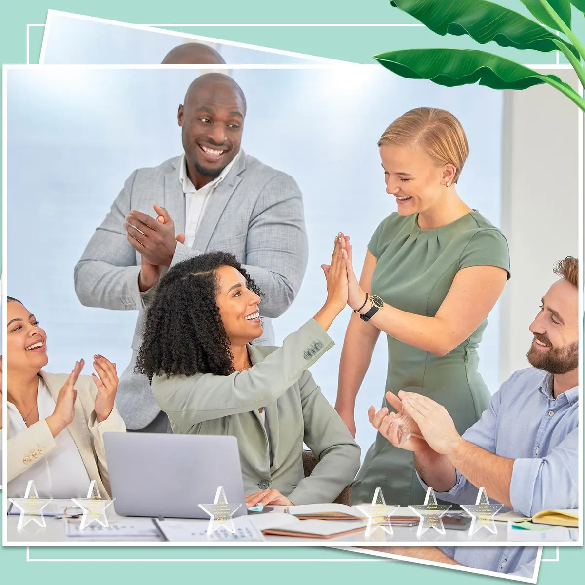 Huquary Employee Appreciation Awards Acrylic 24 Pcs | Motivational Coworker Gifts (Pentagram, 2.36 inches) - view 6