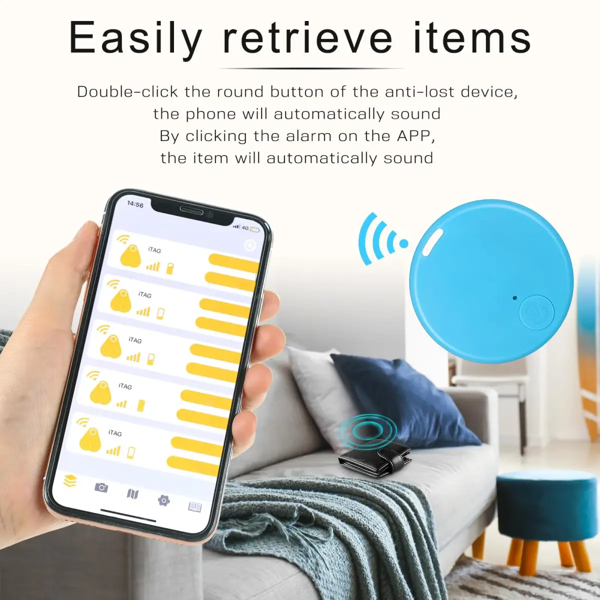 Konohan Smart Item Finder 5-Pack Macaron Color | Bluetooth Tracker for Keys, Wallets, Luggage - view 3