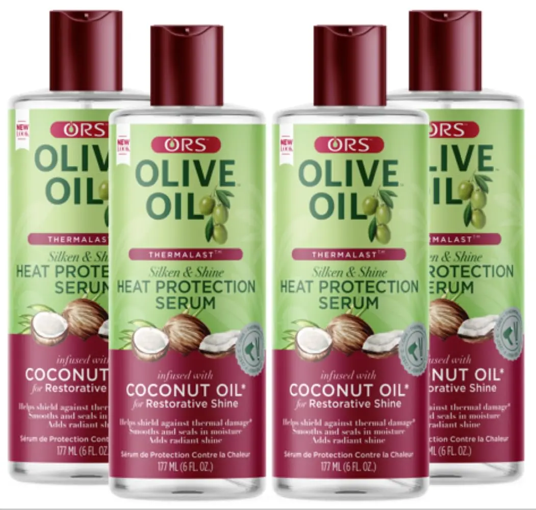 ORS Olive Oil Heat Protection Serum, 6 Oz (Pack of 4) | Restorative Shine & Heat Shield - main product image