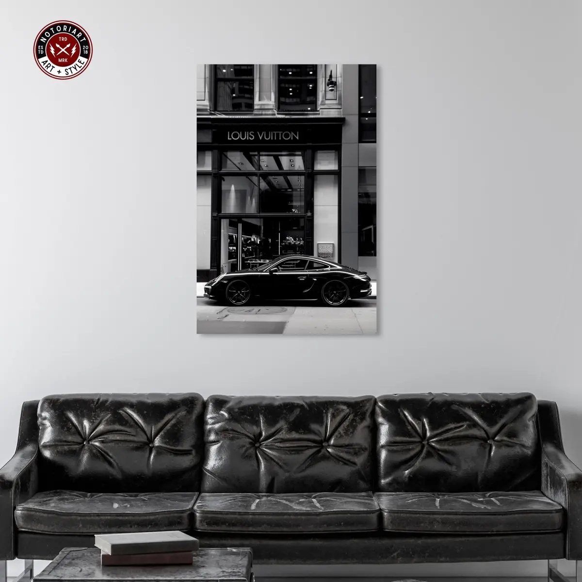 NotoriArt Wall Art - Black & White Canvas Print 45"L x 30"W | Gallery Wrapped, Modern Style - view 2