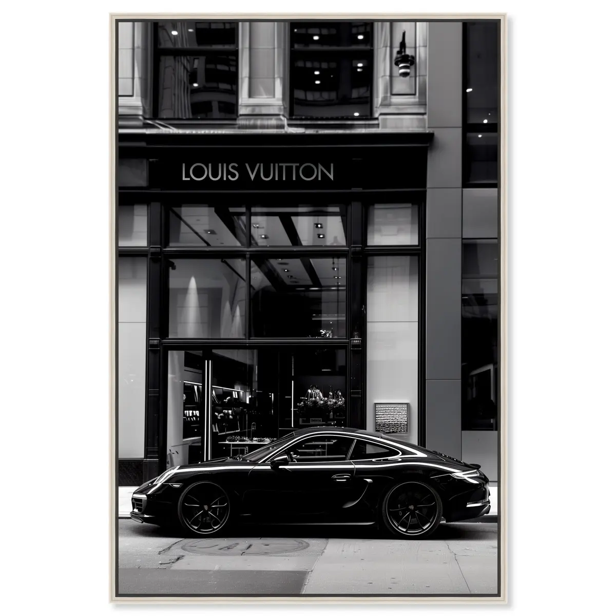 NotoriArt Wall Art 16"x24" | Black & White Canvas Print with Silver Floater Frame - main product image