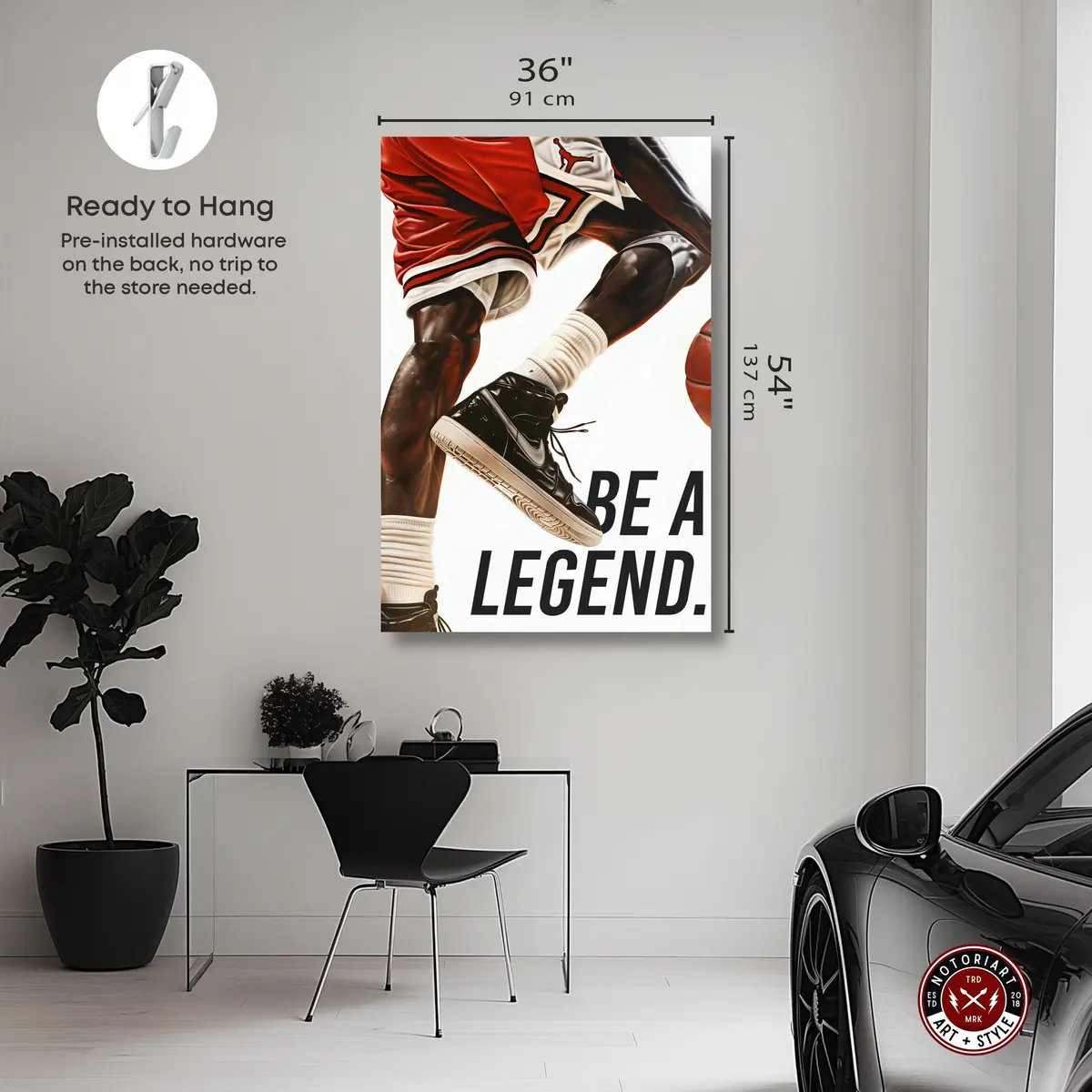 NotoriArt Wall Art 36"x54" | Modern Canvas Wall Decor for Living & Bedroom - view 5