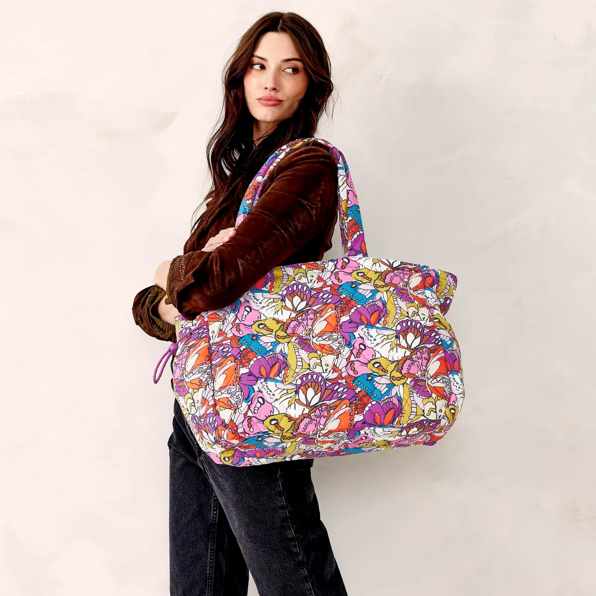 Vera Bradley Featherweight Knollton Travel Tote Bag Flutter | Lightweight, Stylish & Durable for Women - view 2