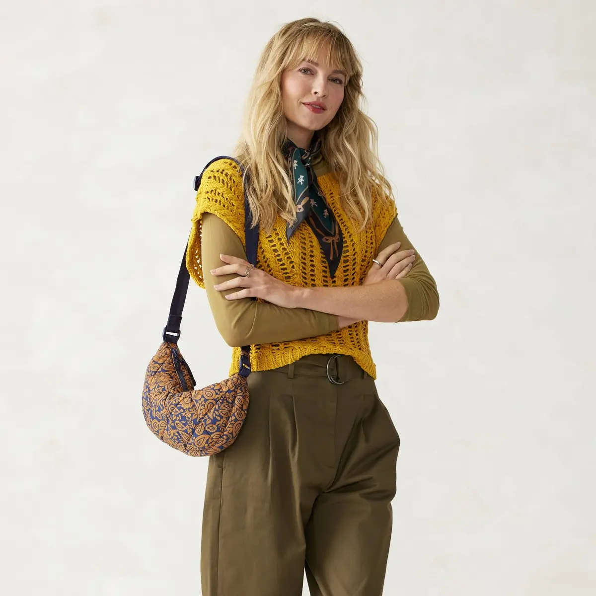 Vera Bradley Featherweight Springbrook Sling Crossbody Bag, Lotus Montage Roasted Pecan | Compact, Lightweight & Stylish - view 2