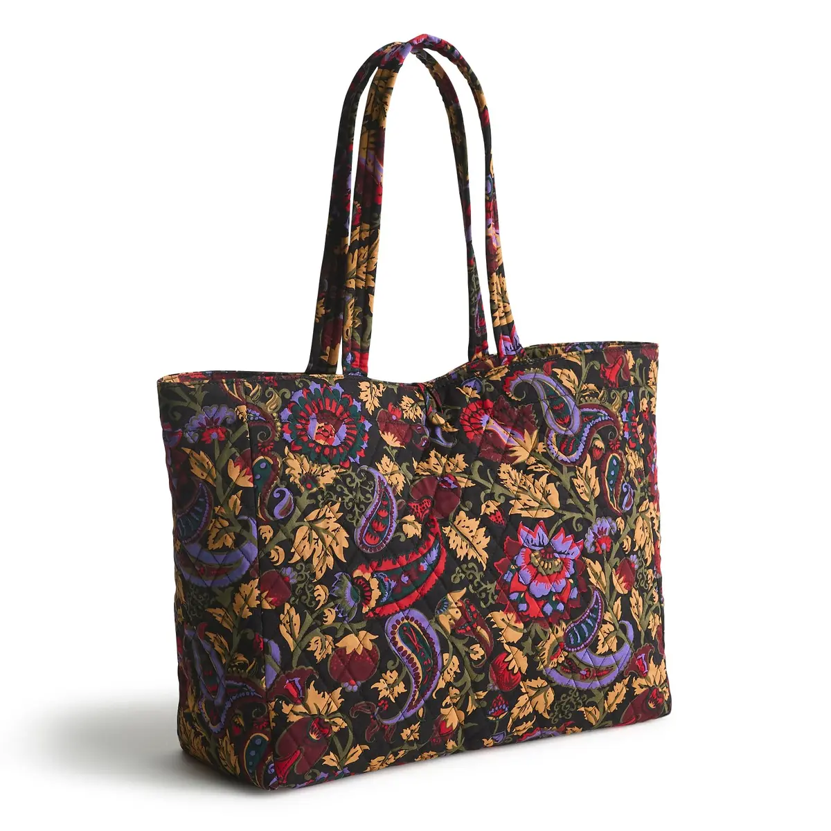 Vera Bradley Premium Cotton Hathaway Tote, Midnight Garden Paisley | Bold, Soft & Vibrant - main product image