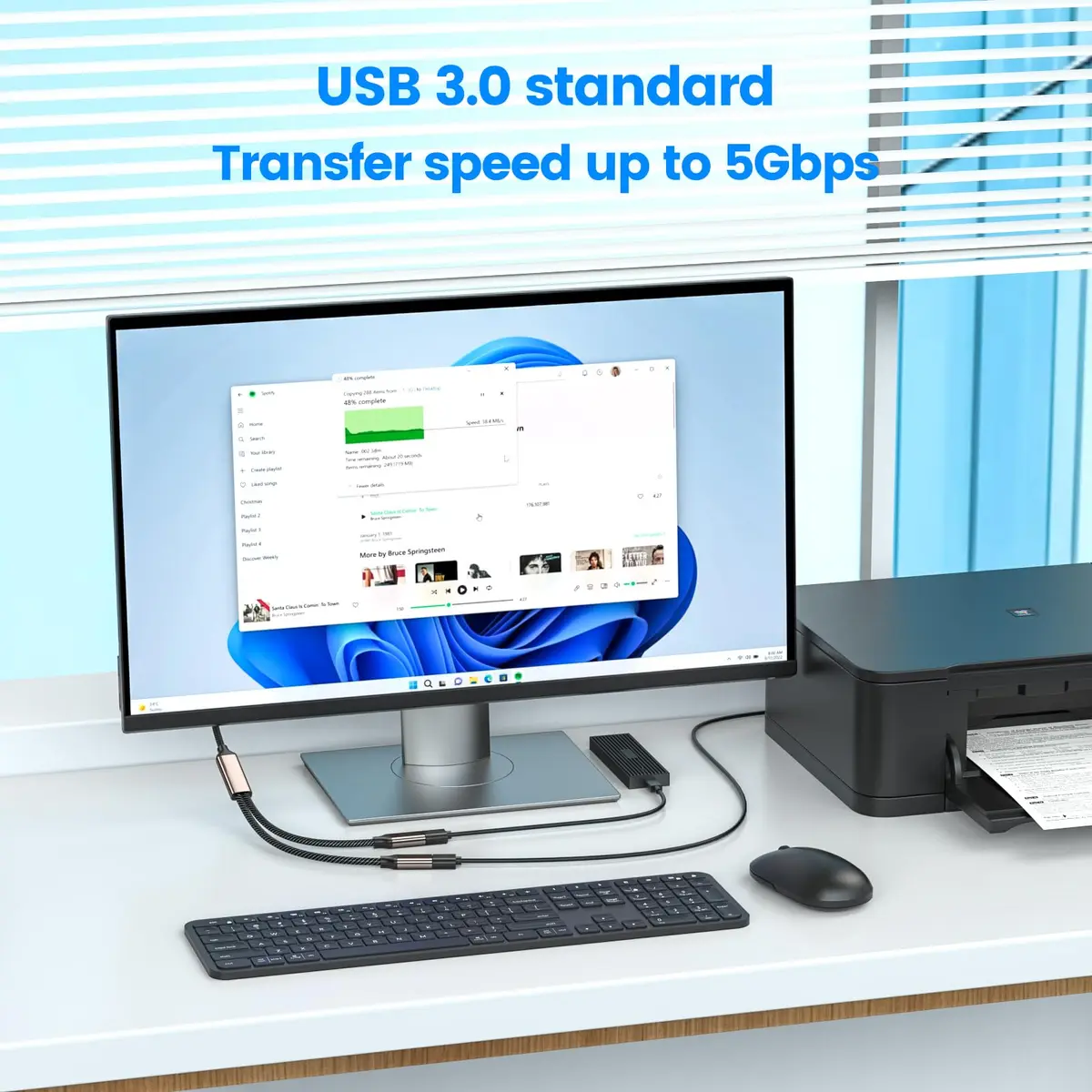 MOGOOD USB 3.0 Splitter Y Cable 25cm (9.8in) | Expands 1 USB-A to 2 Ports for Laptops & PCs - view 4
