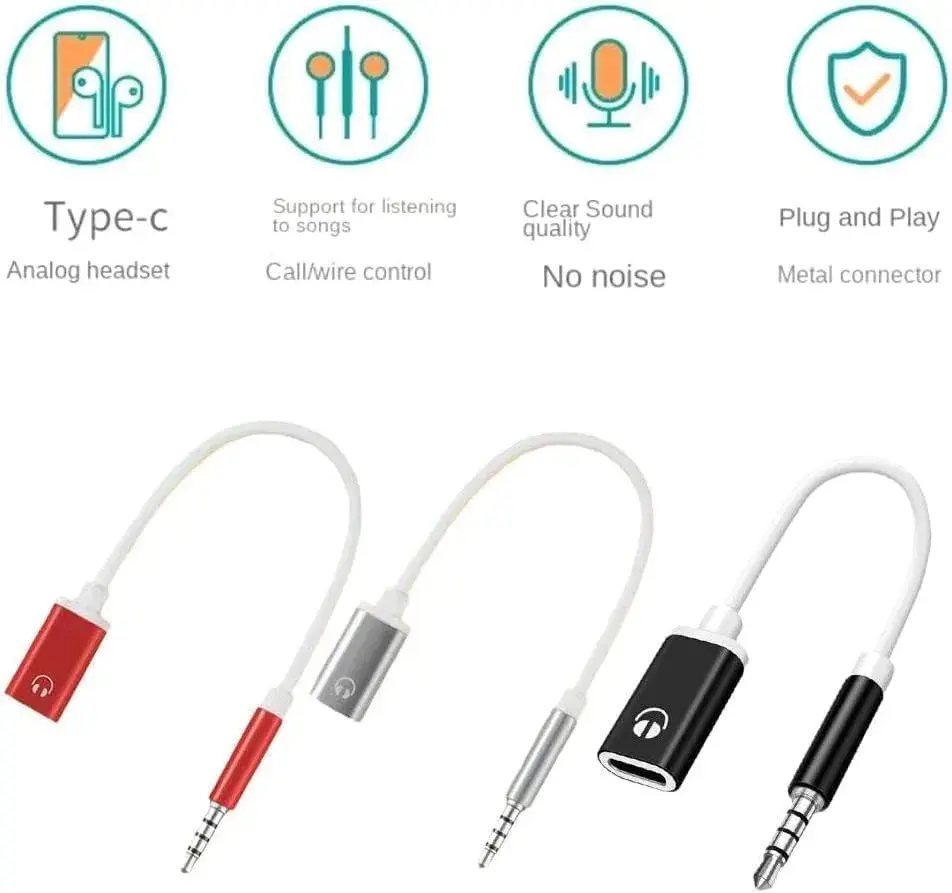 Zenarao USB-C to 3.5mm Headphone Jack Adapter Pink | Connects USB-C Devices to 3.5mm Headphones - view 2