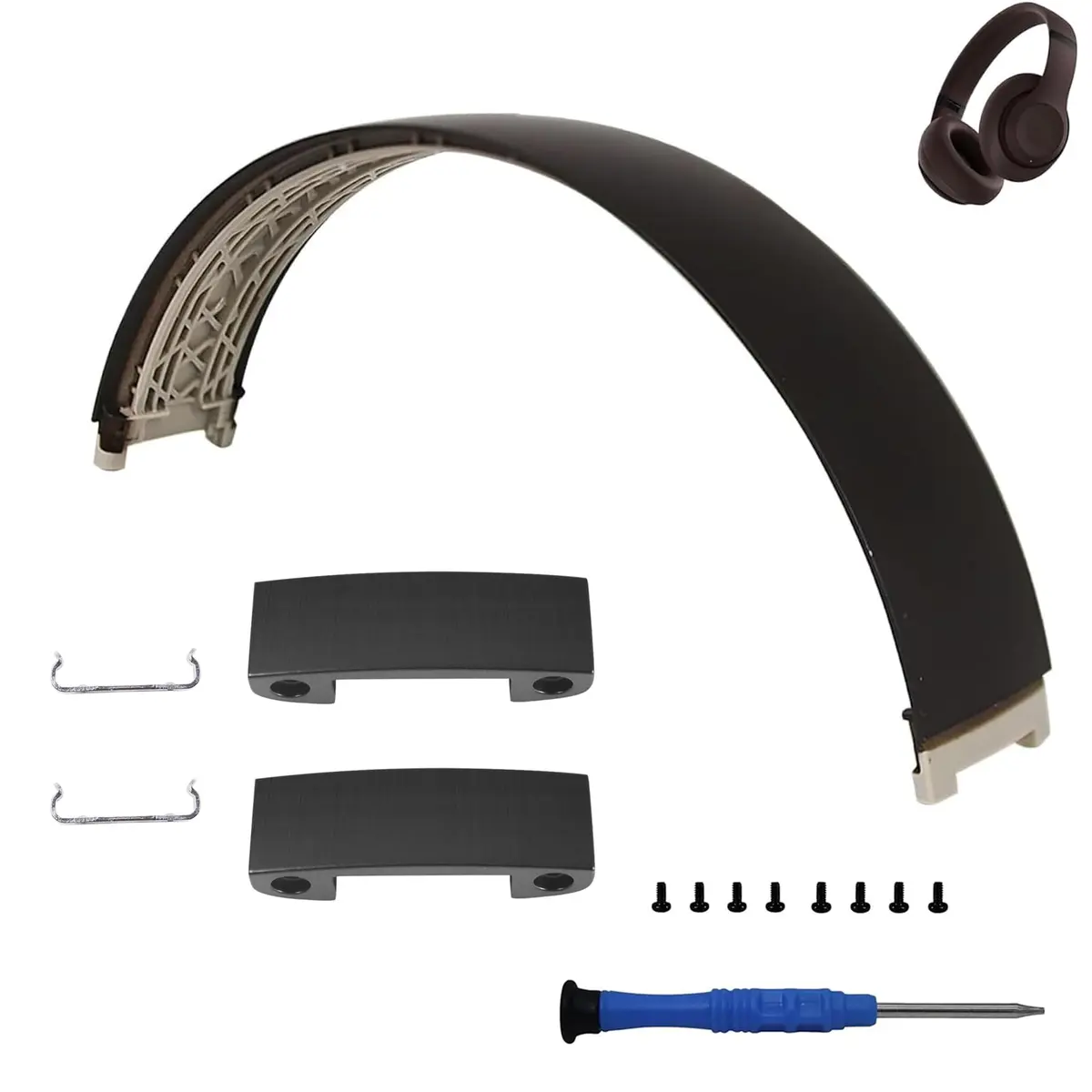 Adhiper Studio Pro Replacement Headband & Hinge for Beats Studio Pro | Durable Repair Kit in Deep Brown - main product image
