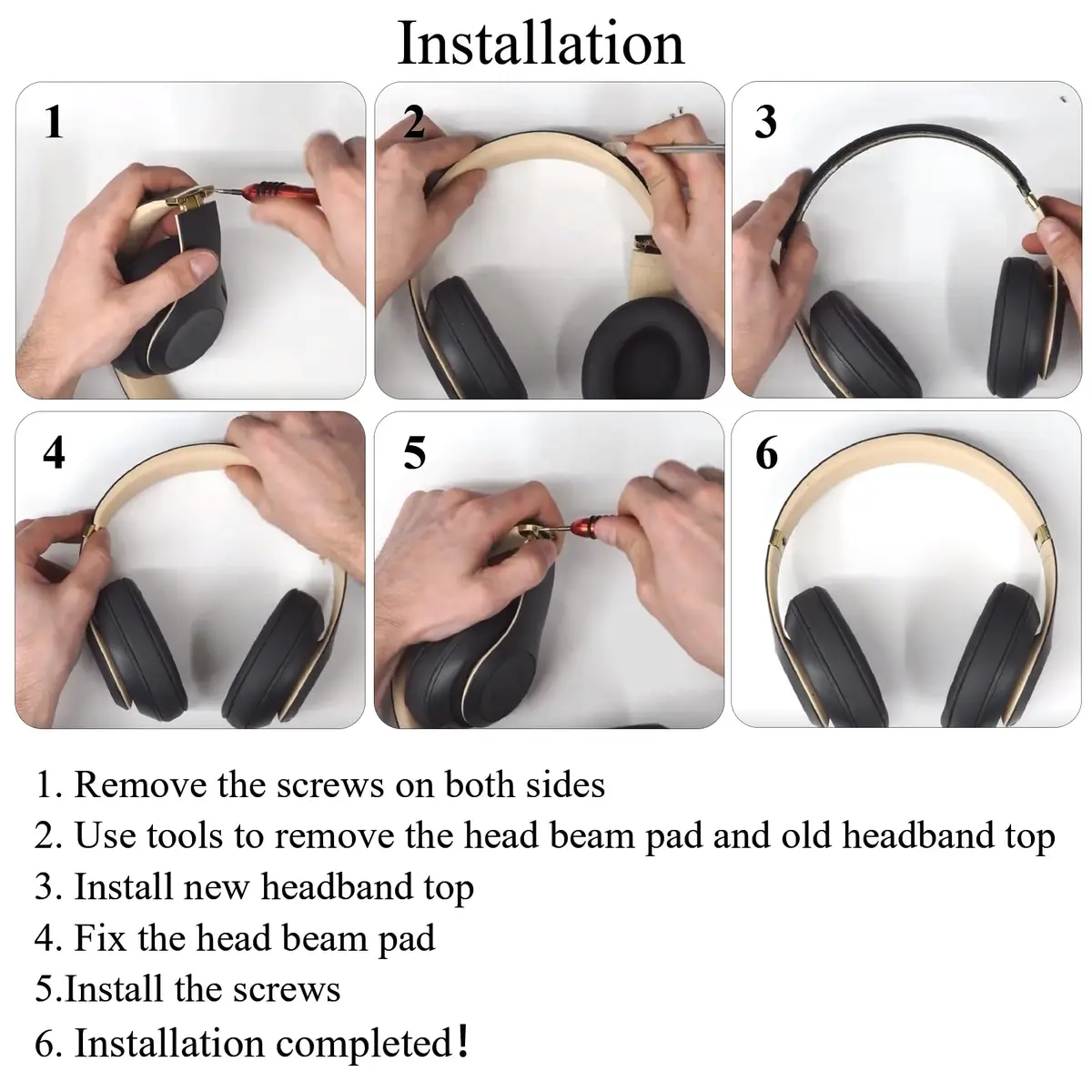 Adhiper Replacement Headband & Hinge for Beats Studio Pro | Durable Repair Kit Navy - view 8