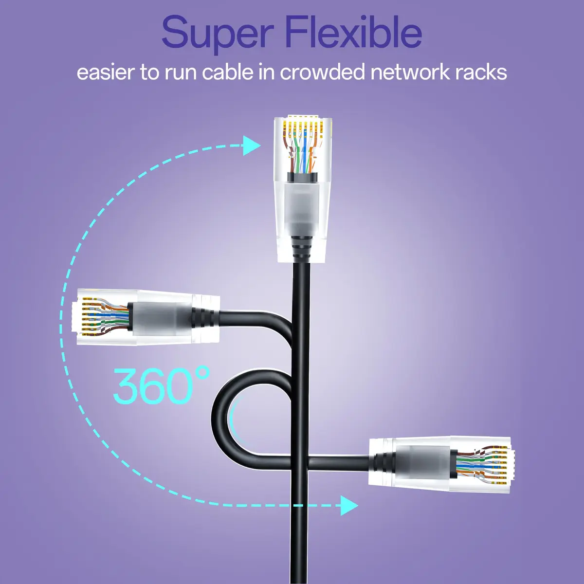 10Gsupxsel Cat6a Patch Cable 0.5ft | Slim, Pure Copper, 550MHz, Space-Saving (110 characters) - view 4