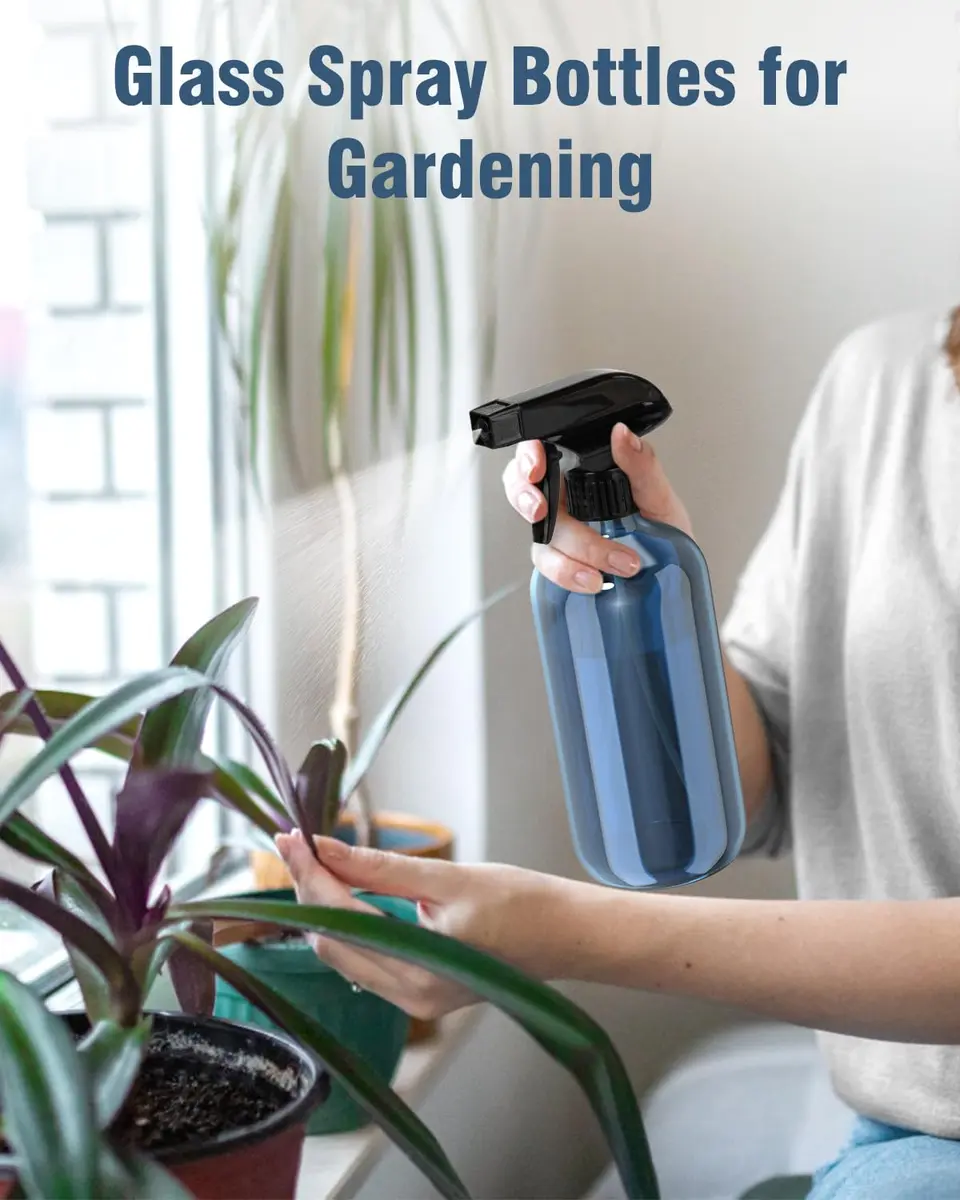 Bontip Indigo Blue Glass Spray Bottle 473ml (16 oz) 2-Pack | UV Protection for Essential Oils & Cleaning Solutions - view 5