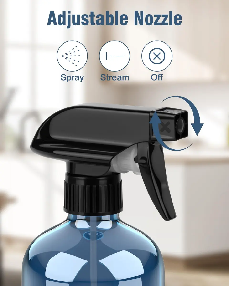 Bontip Indigo Blue Glass Spray Bottle 473ml (16 oz) 2-Pack | UV Protection for Essential Oils & Cleaning Solutions - view 2