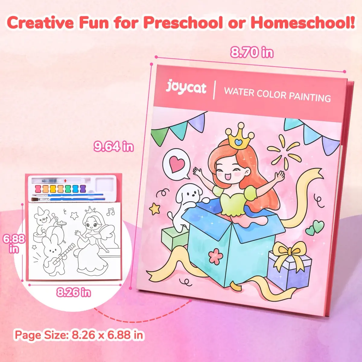 JoyCat Paint with Water Coloring Books for Toddlers (Party Style) | 20 Pages, Mess-Free Watercolor Art Activity - view 4