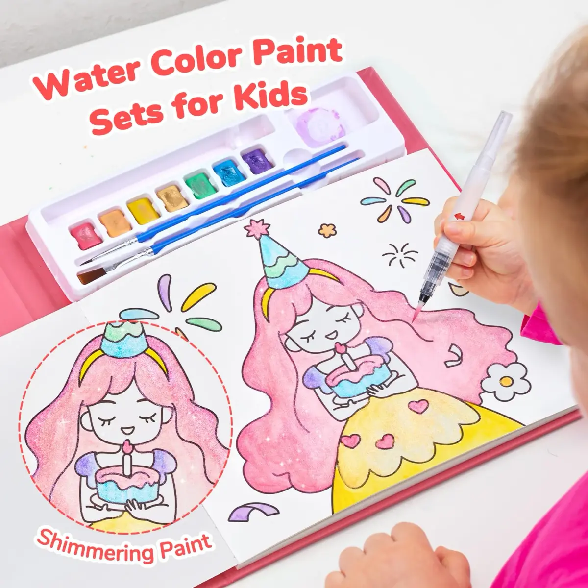 JoyCat Paint with Water Coloring Books for Toddlers (Party Style) | 20 Pages, Mess-Free Watercolor Art Activity - view 5