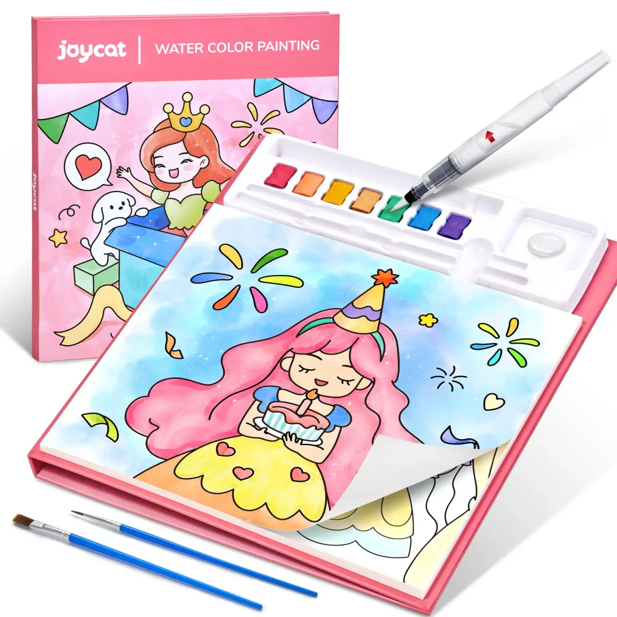 JoyCat Paint with Water Coloring Books for Toddlers (Party Style) | 20 Pages, Mess-Free Watercolor Art Activity - main product image