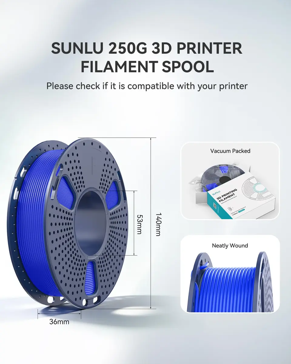 SUNLU 250g PLA Filament Bundle 1.75mm | Multicolor 3D Printer Filament for Small Prints - view 7