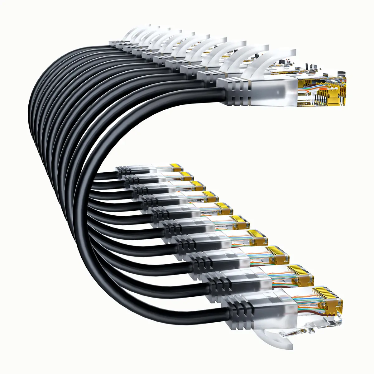 10Gsupxsel Cat6a Patch Cable 3ft | Slim, Pure Copper, 10G, Space-Saving, Black - main product image