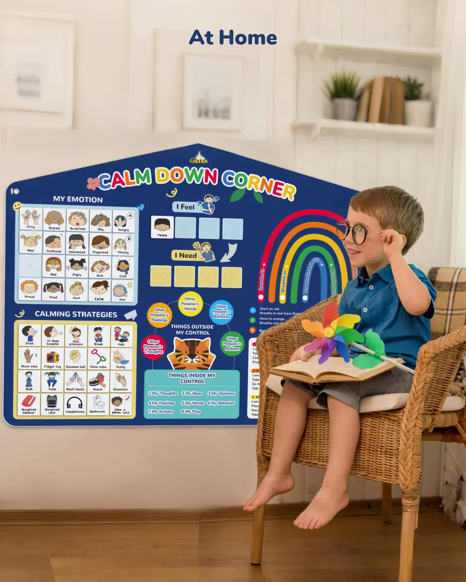 CHEFAN Calm Down Corner Set Feelings Chart for Kids Classroom | Emotional Regulation Tool (70-120 chars) - view 5