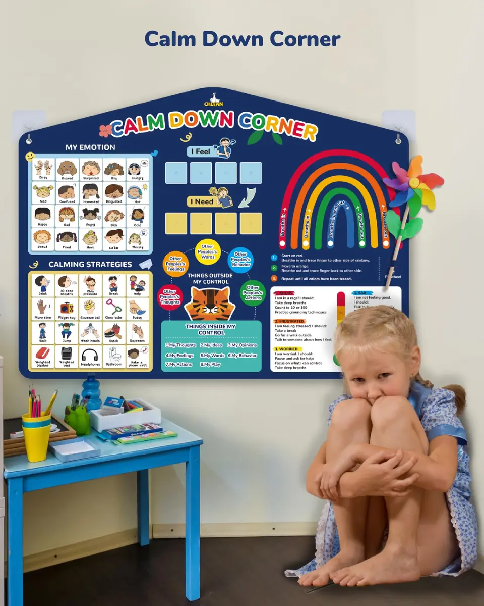 CHEFAN Calm Down Corner Set Feelings Chart for Kids Classroom | Emotional Regulation Tool (70-120 chars) - view 6