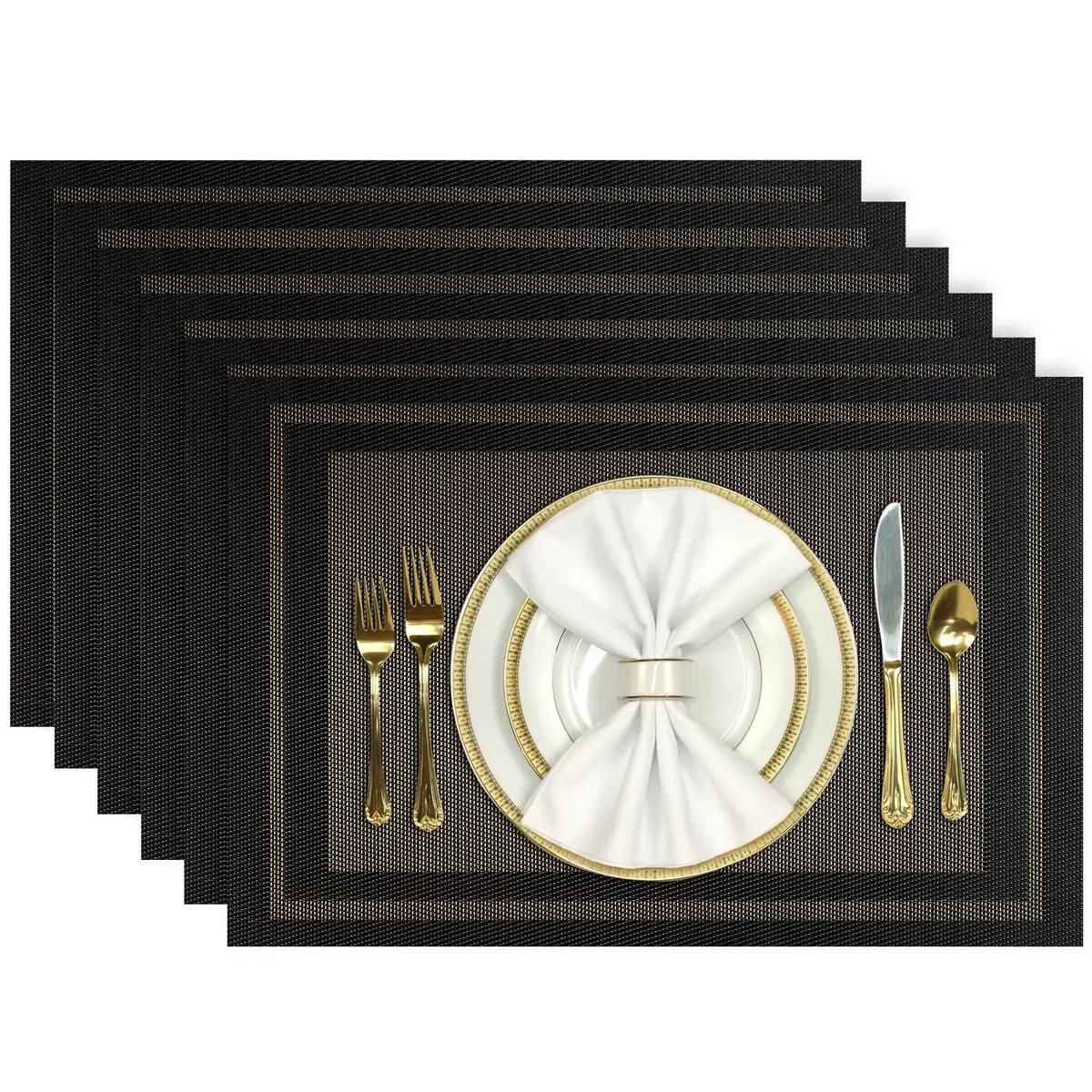 Aofmee Placemats Set of 6 | Washable PVC, Heat Resistant, Non-Slip, Stain Resistant (70-120 chars) - main product image