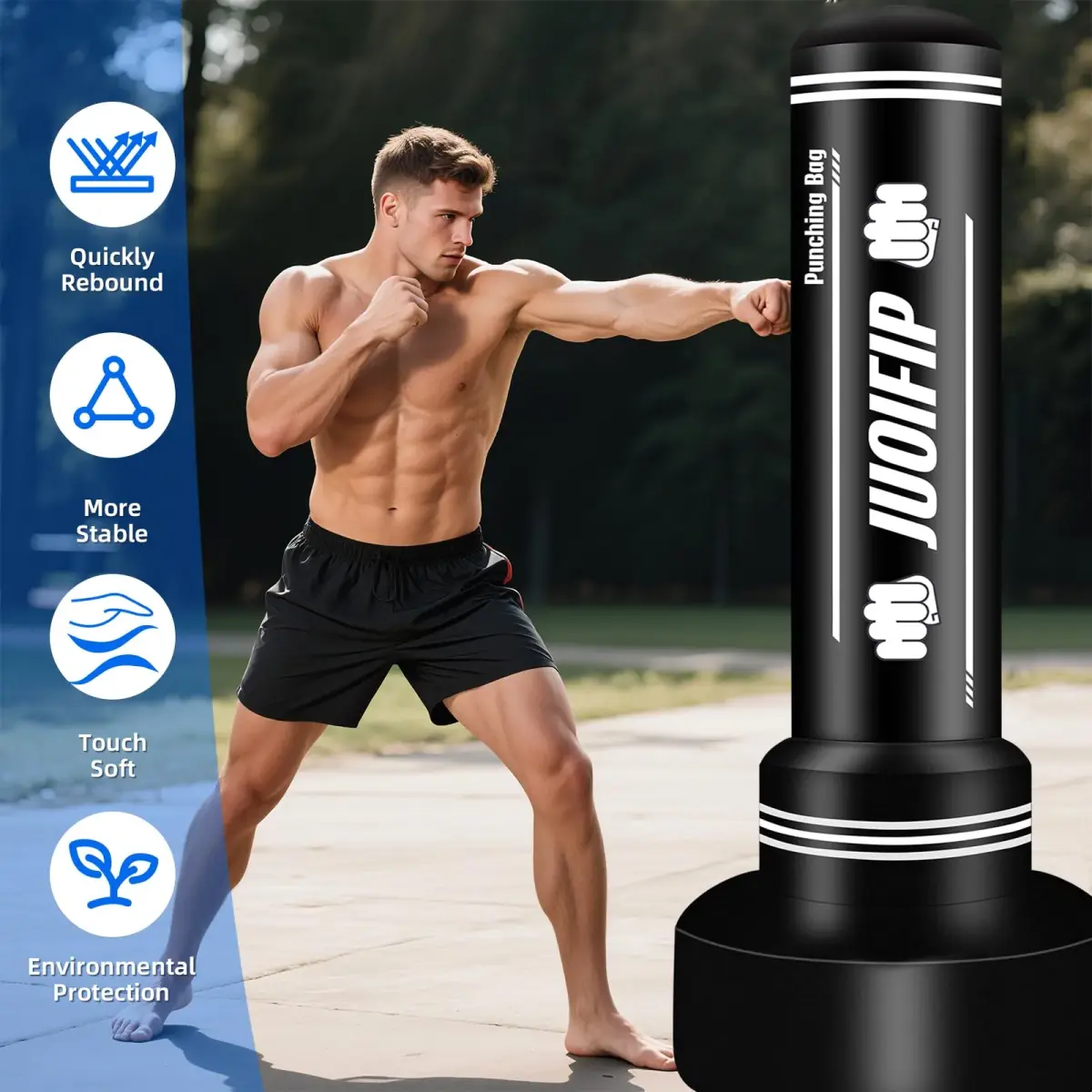 JUOIFIP Freestanding Punching Bag with Stand, 70 inch (178 cm) | Heavy Bag for Adults, MMA, Taekwondo - view 6