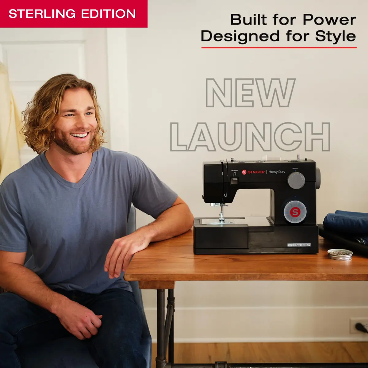 SINGER 4432 Sterling Heavy Duty Sewing Machine 15.5"D x 6.25"W x 12"H | 32 Stitches, Rugged Power - view 4