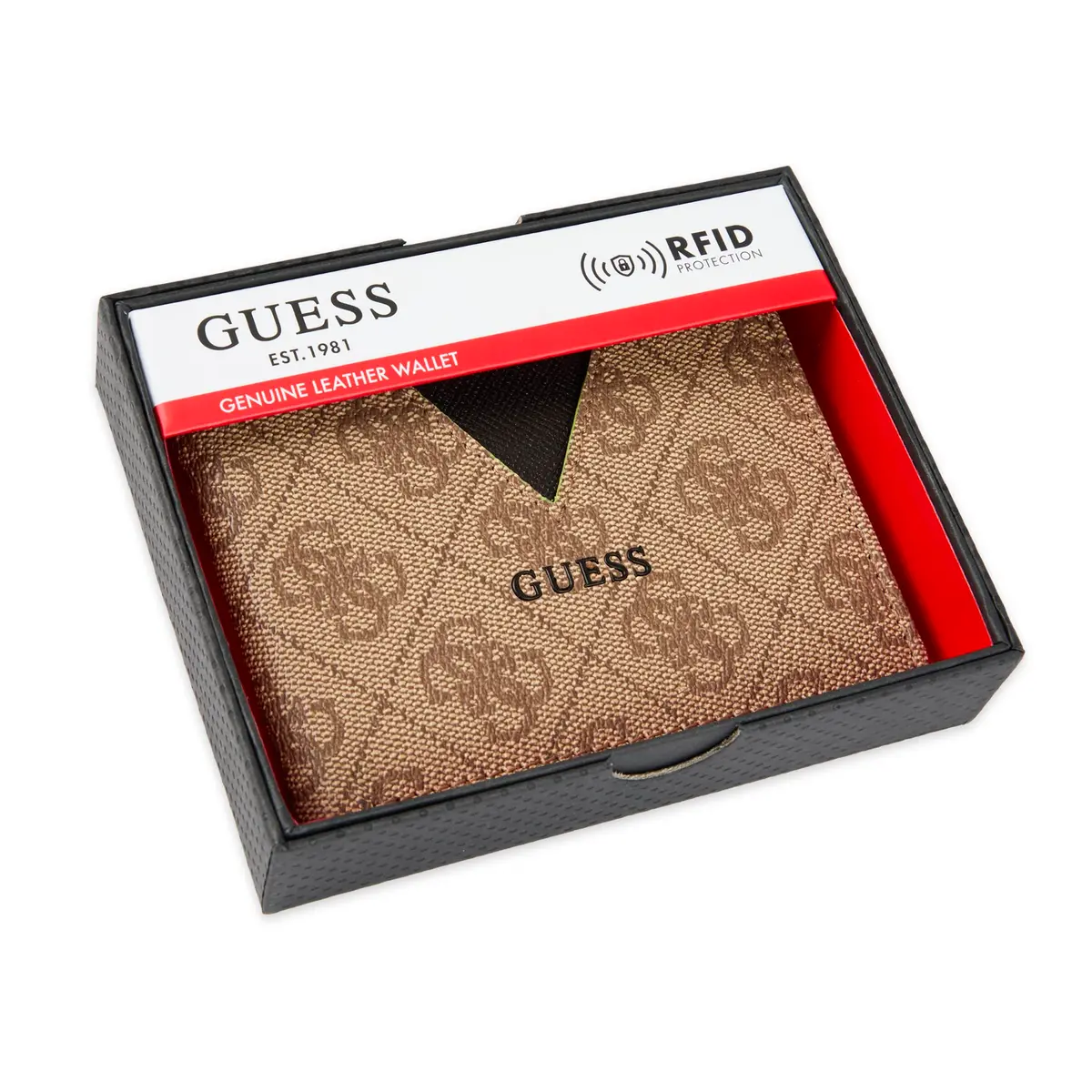 GUESS Mens Slim Leather Bifold Wallet Brown Quattro G | Fashionable, RFID Protected, Compact (70-120 chars) - view 5