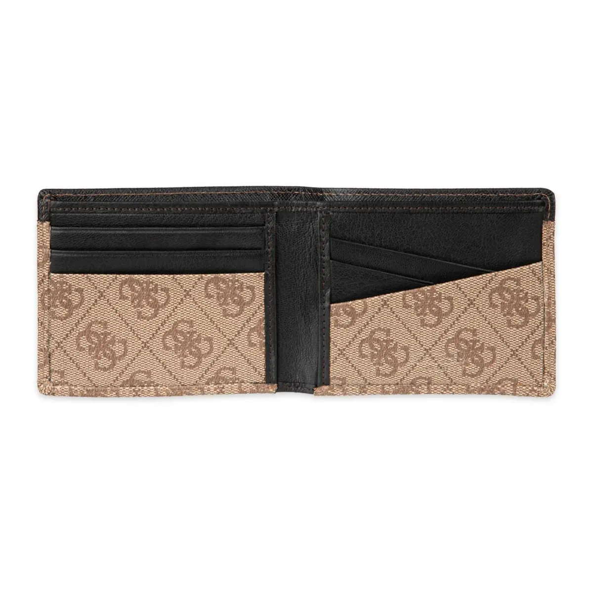 GUESS Men's Brown Quattro G Slim Leather Bifold Wallet with RFID Blocking - view 2