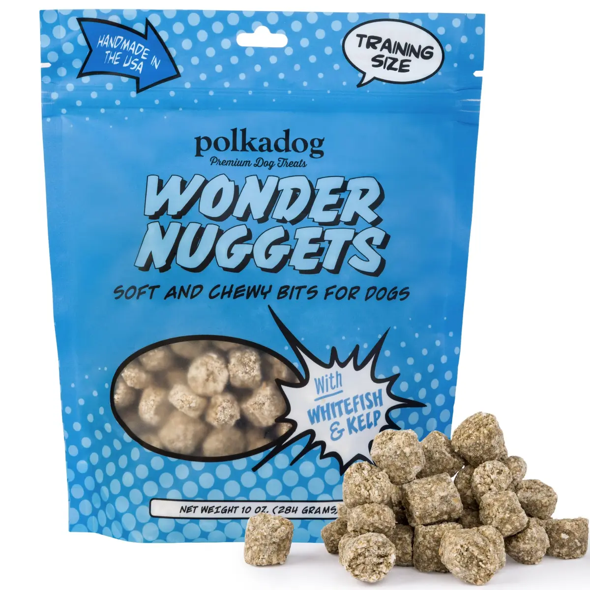 Polkadog Whitefish & Kelp Wonder Nuggets | Soft & Chewy Dog Treats, 10oz - main product image