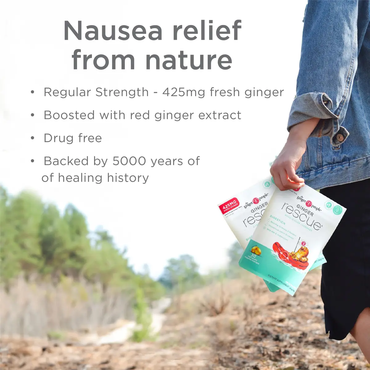 The Ginger People Ginger Rescue Digestive Lozenges 30ct | Natural Nausea Relief, Drug-Free, Vegan (70-120 chars) - view 4
