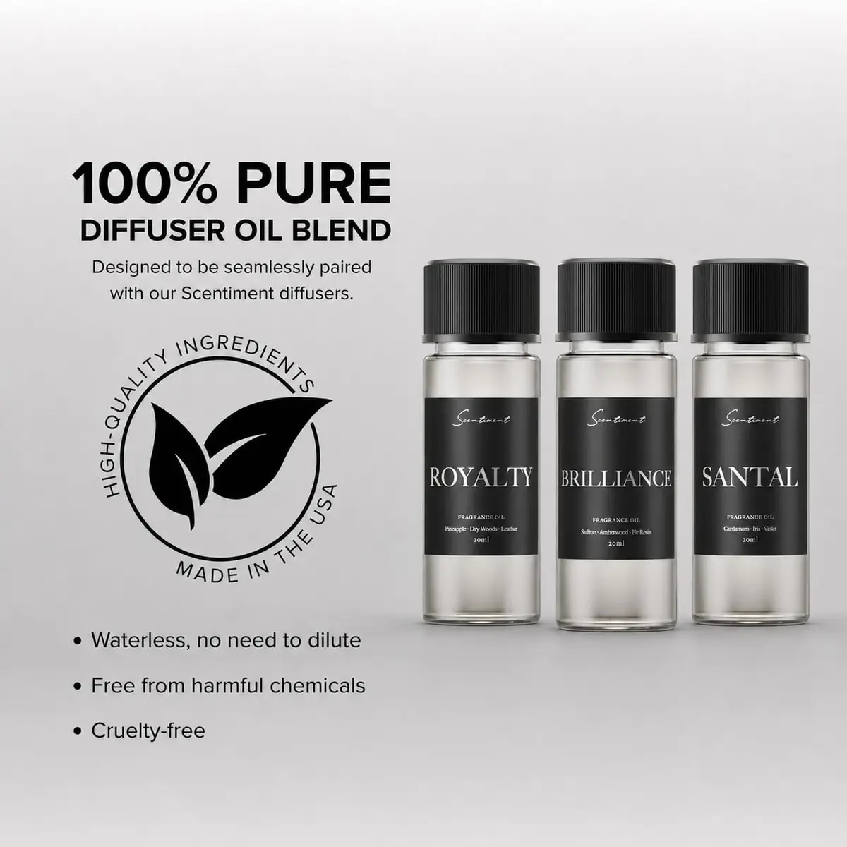 Scentiment Designer Scents - 3 Hotel Diffuser Oil Set-3 x 0.68 fl oz (20 mL) | Luxury Fragrance Oils for Diffusers - view 4
