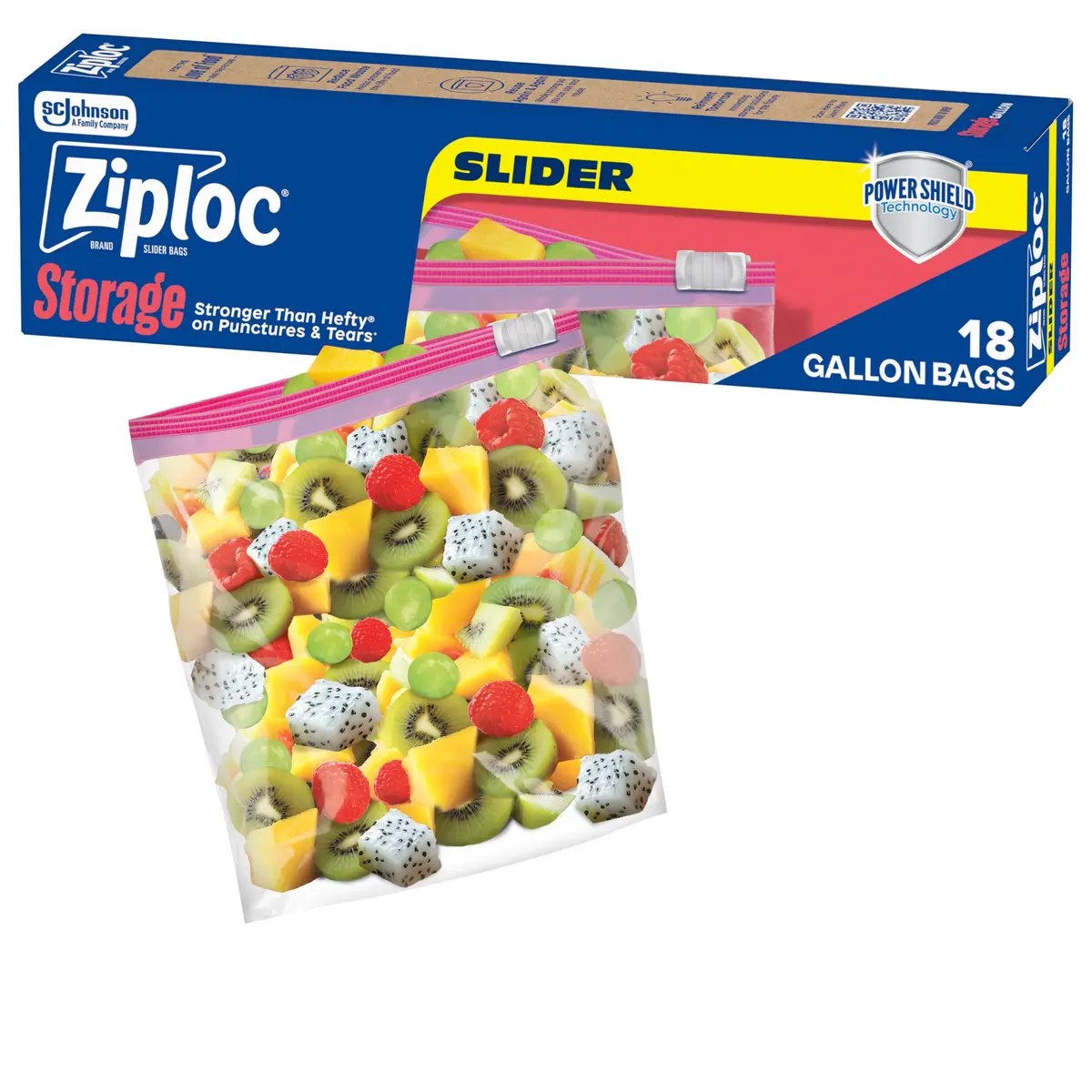 Ziploc Gallon Food Storage Slider Bags, Durable, 18 Count | Reusable, BPA-Free, Secure Seal for Fresh Food - main product image