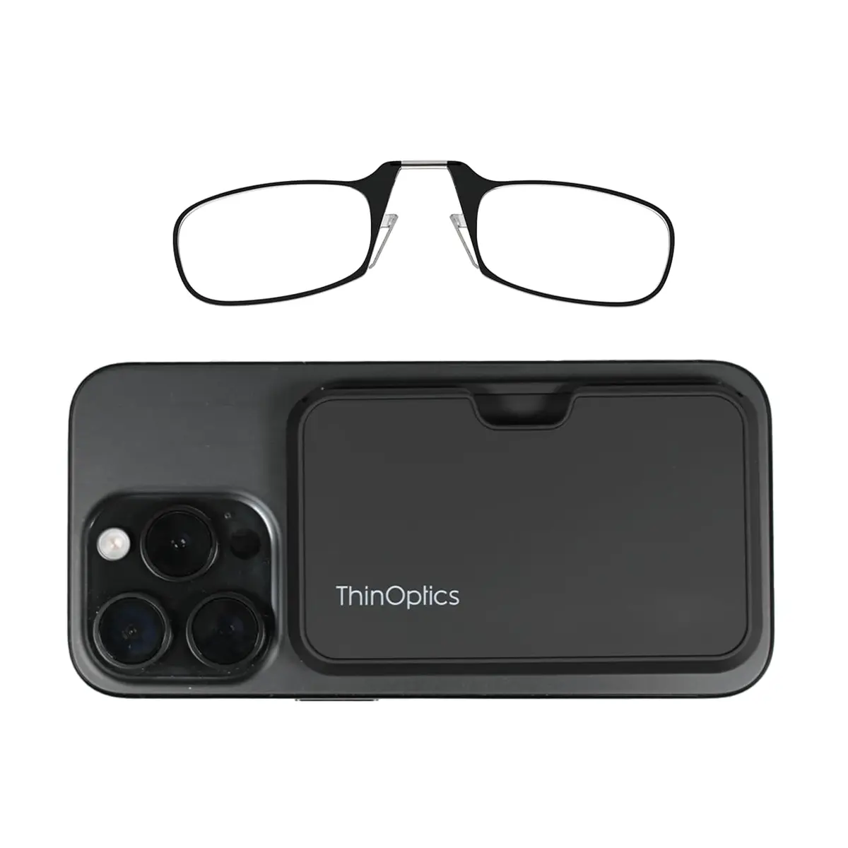 Always With You ThinOptics Readers with MagSafe Case - Armless On-Nose Glasses - Slim Phone Attachment - Black 2.5x - main product image